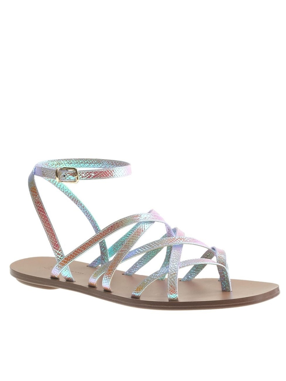 J.Crew Clara Iridescent Strappy Hologram Sandals Size 9.5